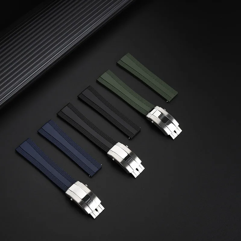 High Quality Rubber Watch Strap For Breitling NAVITIMER AVENGER 22mm Soft Black Green Blue Silica Gel Watchband