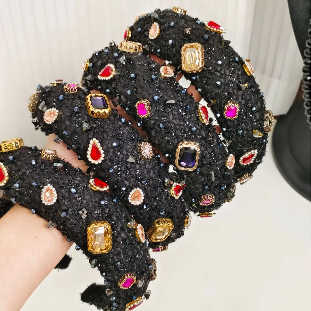 

Роскошные повязки на голову со стразами и кристаллами для женщин, головной убор, блестящая повязка на голову с подкладкой и бриллиантами, украшенная бриллиантами, повязки для волос, вечерние