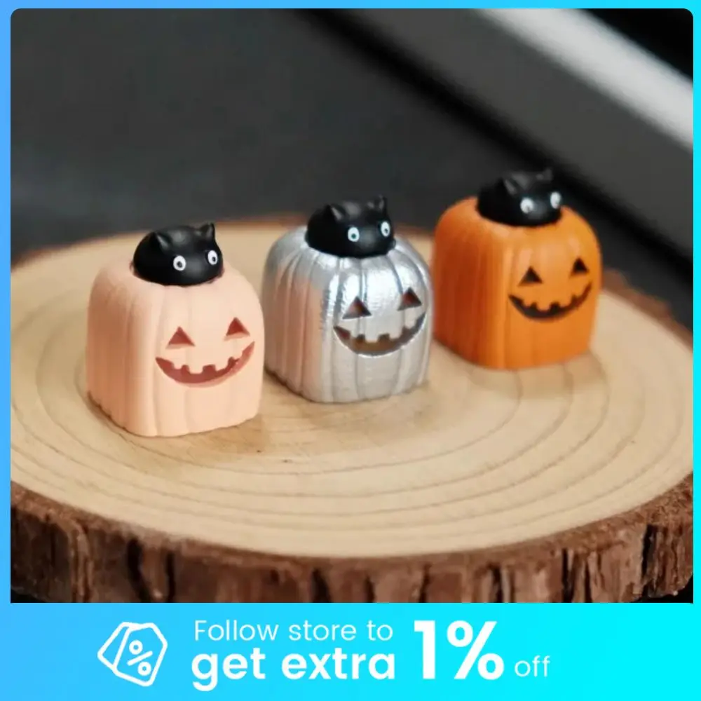 Halloween Pumpkin Lantern Translucent Keycaps 3D Printed Customized 1U Resin Keyboard Cap for Mechanical Keyboard Accessories MX