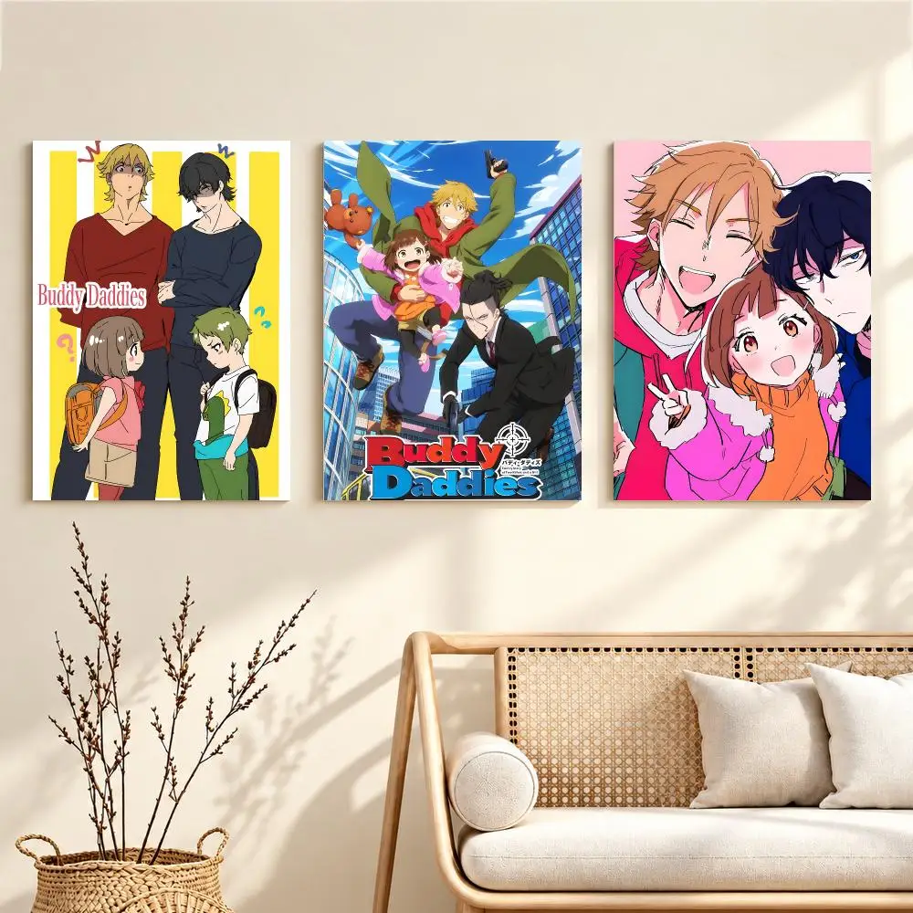 Action Anime B-Buddy Daddies Poster Artwork Self Adhesive Indoor Wall Hanging Room Decor Gift