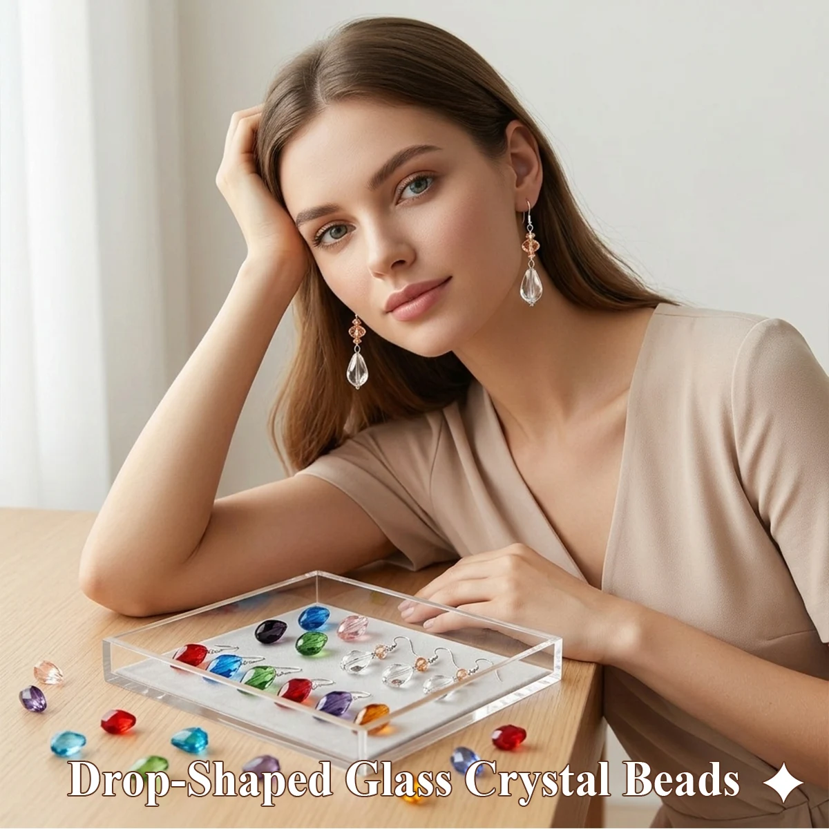 

Drop-Shaped Glass Crystal Beads - Loose Beading Supplies - DIY Jewelry Making Necklace, Earrings Material, 8X11mm, 10pcs/pack