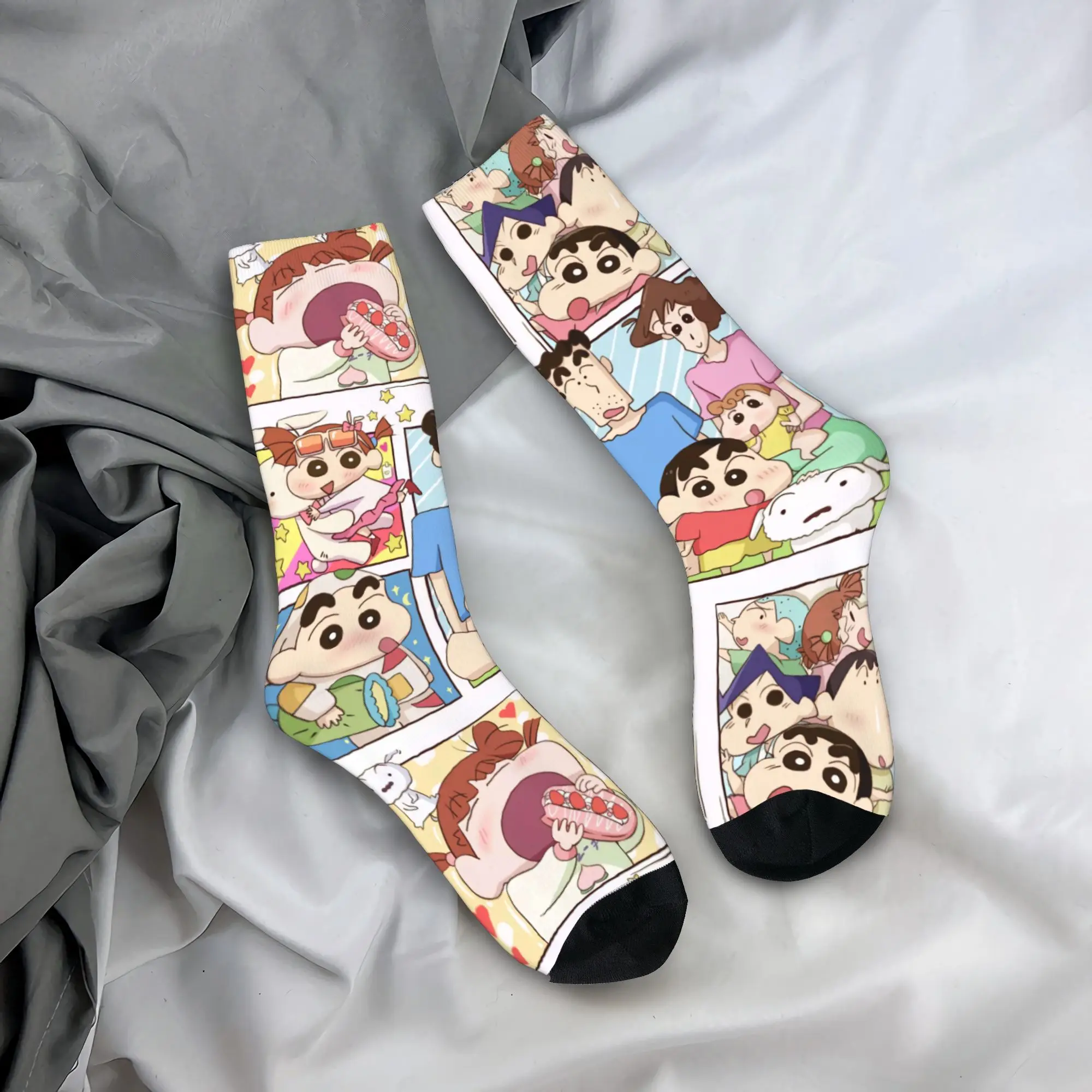 Crayones Shin chans calcetines de personaje medias elegantes otoño antideslizante Unisex hombres calcetines diseño suave calcetines al aire libre