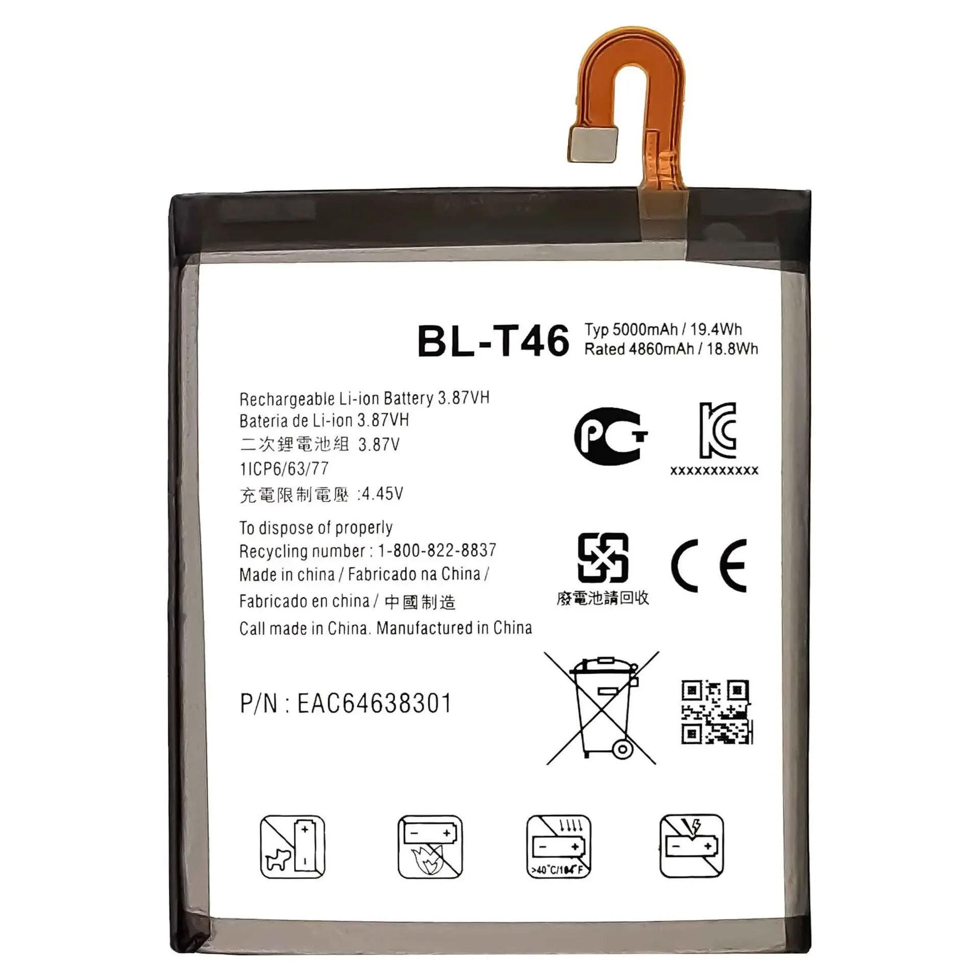 high capacity BL-T46 5000mAh Battery For LG V60 ThinQ 5G LMV600VM V600VM V600QM5 BL T46 Mobile phone Batteries+Tools