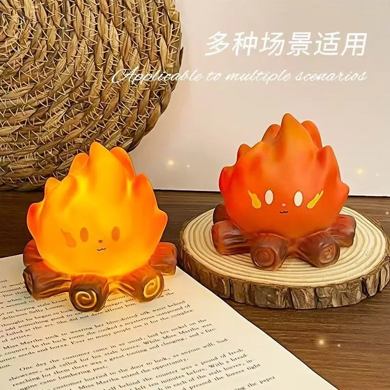 

Creative Cartoon Flame Night Light Flame Atmosphere Lamp Desktop Luminous Ornament Bedside Sleep Lamp Children's Gift Table Lamp