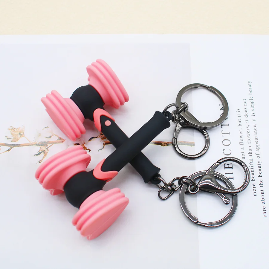 Kpop Popular Girl Group Love Hammer Keychain Cute Rescue Stick Key Ring For Men Women Car Bag Pendant Toy Jewelry Fan\'s Gift