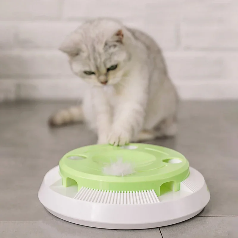 

Cat Supplies Electric Pet Cat Toy Funny Automatic Rotating Cat Play Teaser Plate Playing Exercise Toys for Cats Cat Accessories