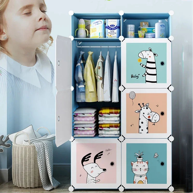 Baby Storage Organizer Wardrobe Dressers Closet Cube Wardrobe Plastic Armarios Para Sala De Estar Bedroom Furniture LQXP