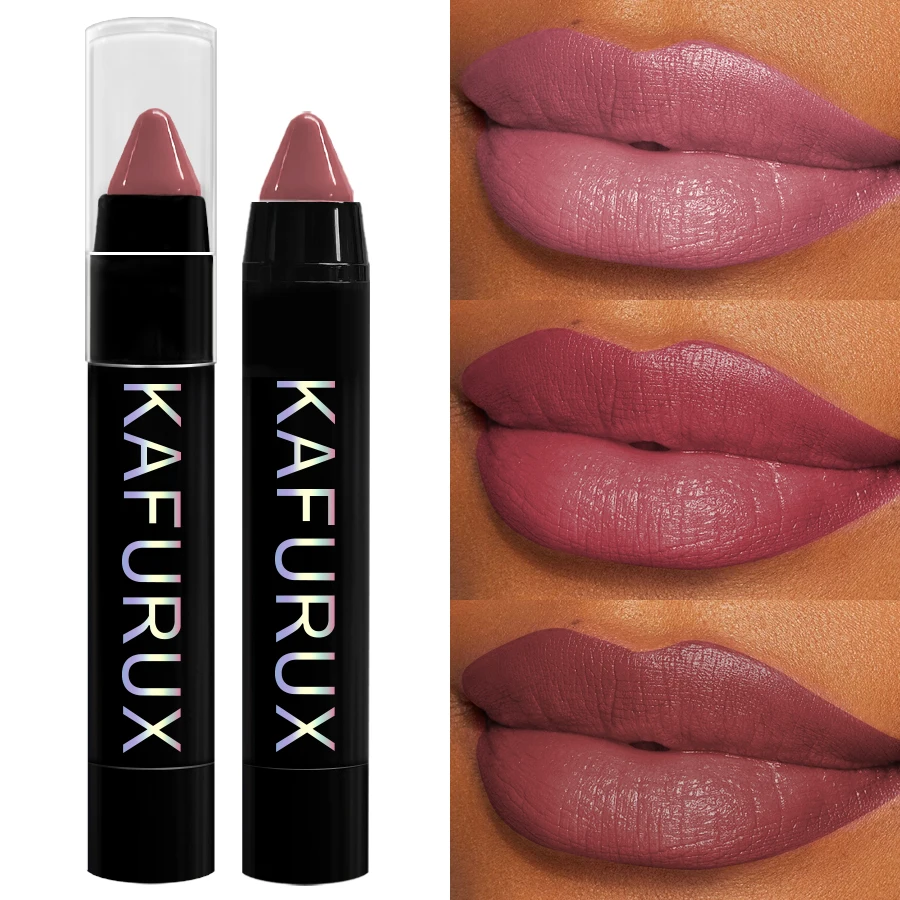 15 色ヌードベレットマット口紅ペンシル防水長期的な赤茶色ピンクリップライナーペンノンスティックカップメイクアップリップティント Pe