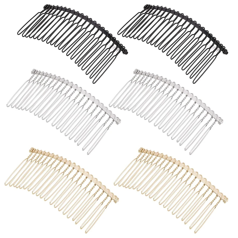 10pcs Metal Hair Slide Comb Base Headdresses Headband Pony Hook Clip Fork For Men Chinese Detangling Jewelry Making Decorative