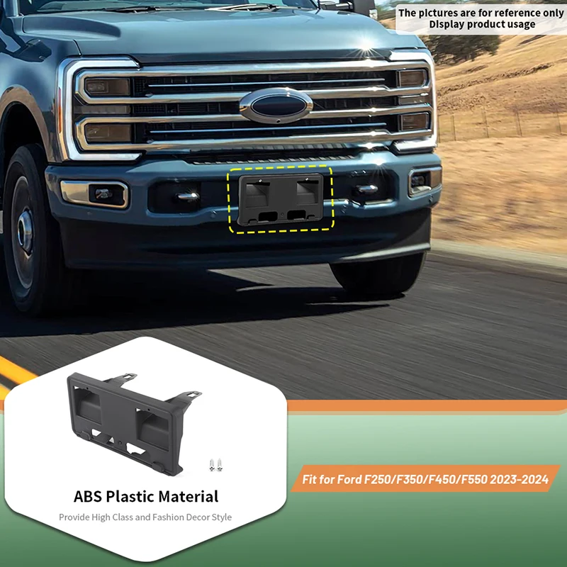 

License Plate Bumper Mounting Bracket Frame Holder For Ford FF250/F350/F450/F550 2023 2024 Replacement
