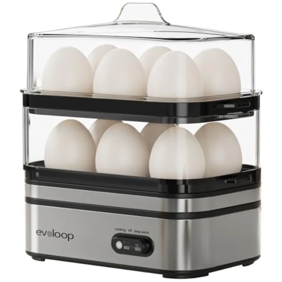 

Электрическая яйцеварка Rapid Egg Cooker на 12 яиц: для мягких, средних и твердых яиц, пашот, омлетов, а также пароварка для овощей, без BPA
