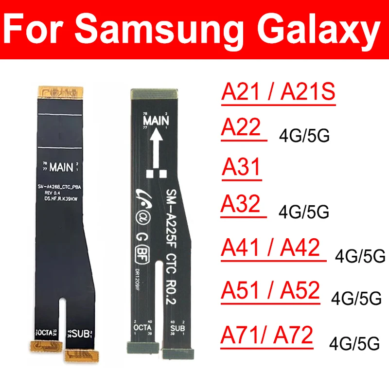 Motherboard Flex Cable For Samsung Galaxy A21 A21S A31 A32 A41 A42 A51 A52 A71 A72 4G 5G Mainboard Flex Ribbon Connector Parts