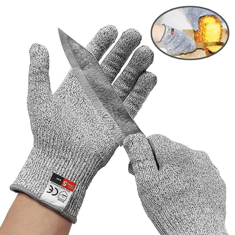1 Pair Security Protection Anti-Cut Gloves Cut Proof Stab Resistant Stainless Steel Wire Metal Mesh Butcher Cut-Resistant Gloves