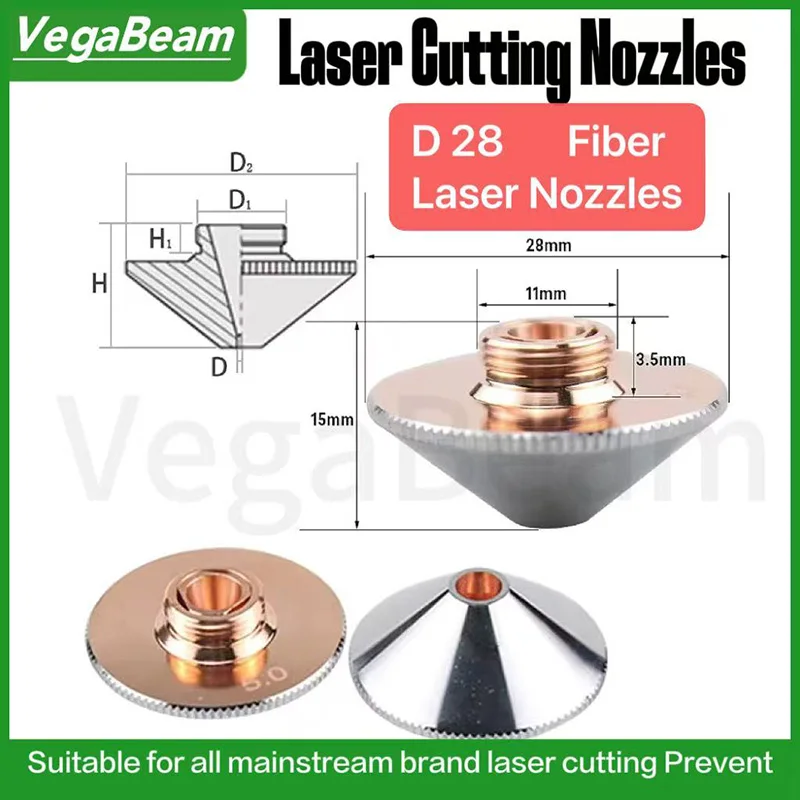 Raytools فوهة الليزر D28 فوهة قطع الألياف فوهة واحدة مزدوجة الطبقة D32mm لرأس الليزر Raytools Precitec WSX Bodor HANS