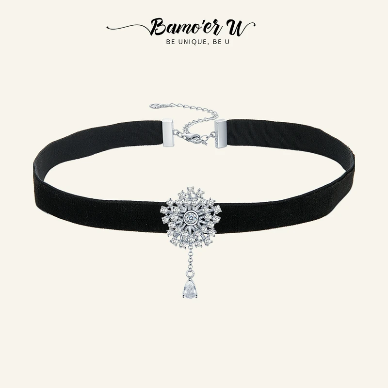 Bamoer U 925 Sterling Silver Dandelion Necklace Fashion Necklace for Female Matching Girls Birthday Gifts