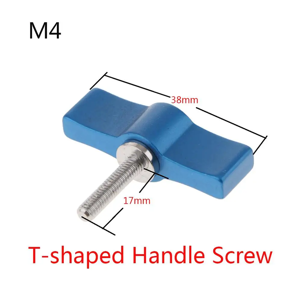Aluminium T Typ Drehknopf Griff Verstellbare Rändelhebelschraube (Blau,