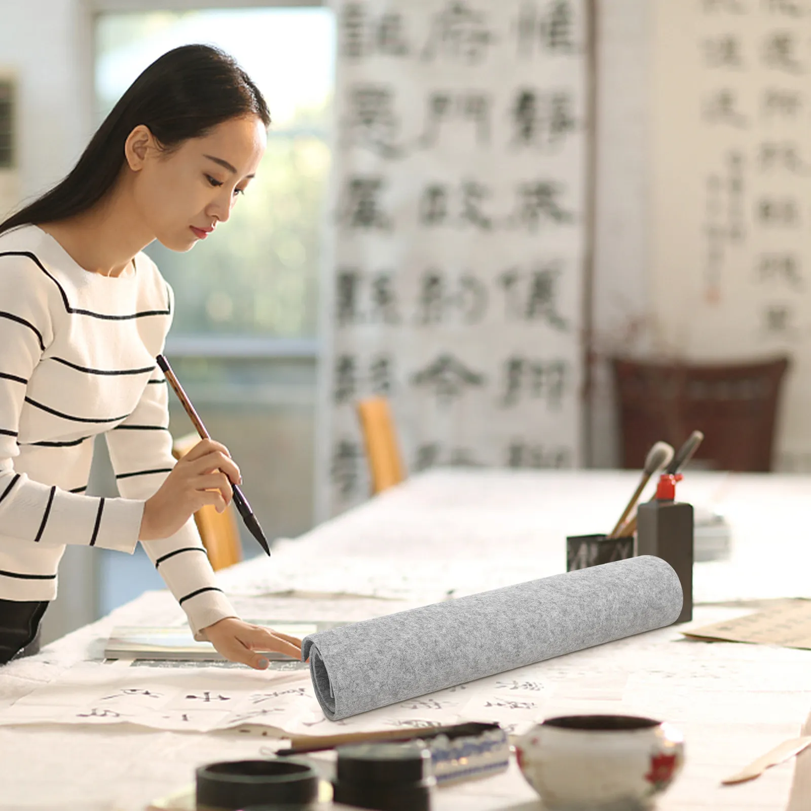 Exquisite Chinese Calligraphy Felt Mat Absorbs Excess Ink Prevents Paper Slippage Ideal for Brush Painting Drawing Writing