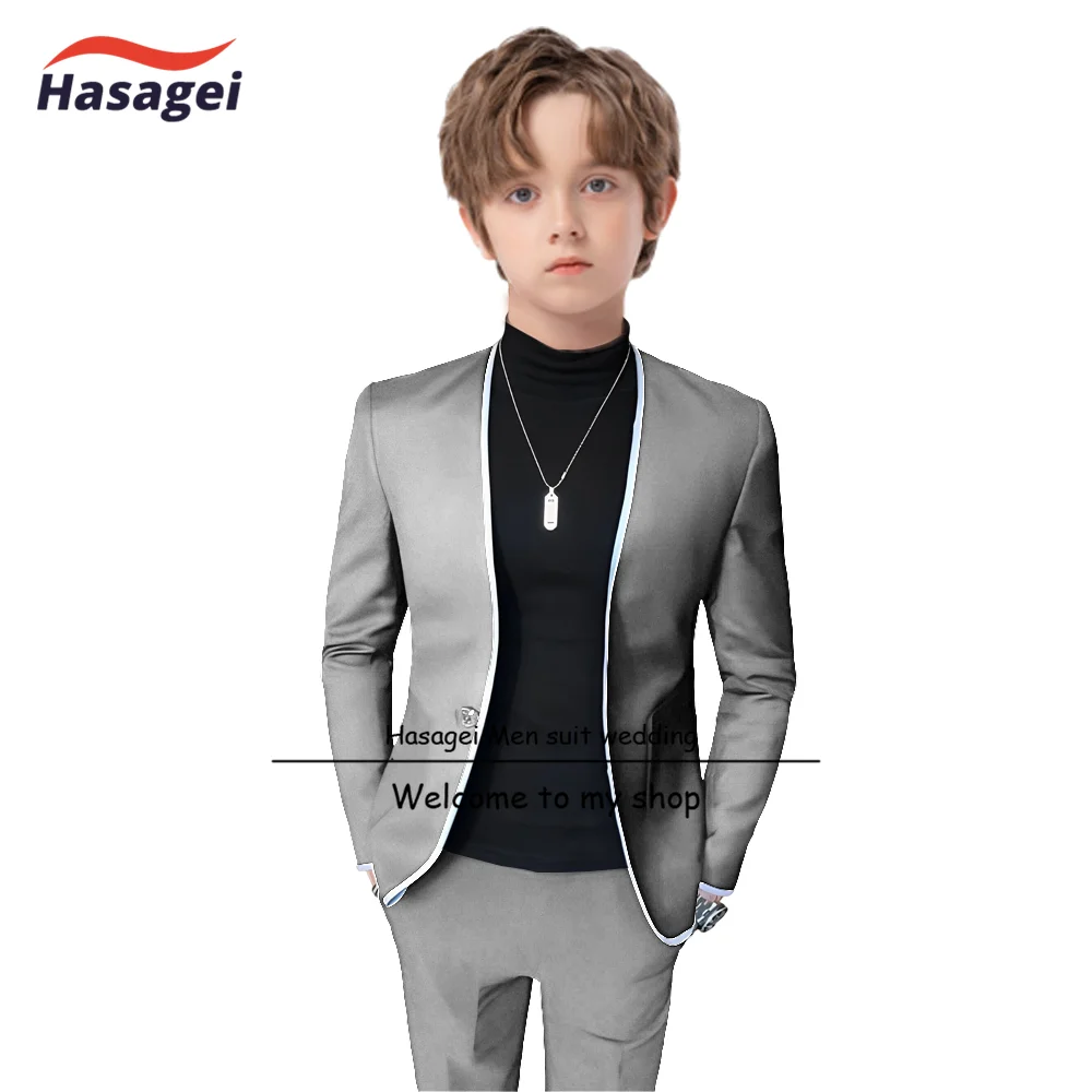 Stylish Green Boys Suit 2 Piece Jacket Pants Kids Wedding Tuxedo Formal Customization 2-16 Years Old Blazer