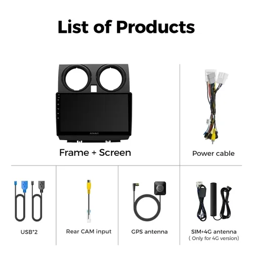 Imagen 2 del producto Ainavi Radio de coche para Nissan Qashqai J10 2005 2006 2008 2010 2012 2014 2015 reproductor Multimedia inalámbrico Android Auto Carplay 2 Din