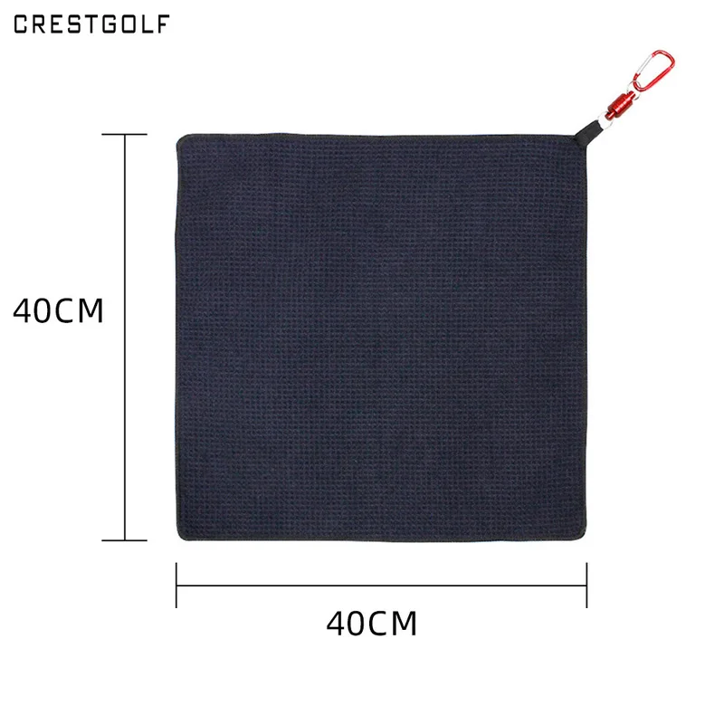 Magnetic Waffle Golf Towel Super Absorbent Microfiber Club Cleaning Cloth With Carabiner For Golf Sports Training