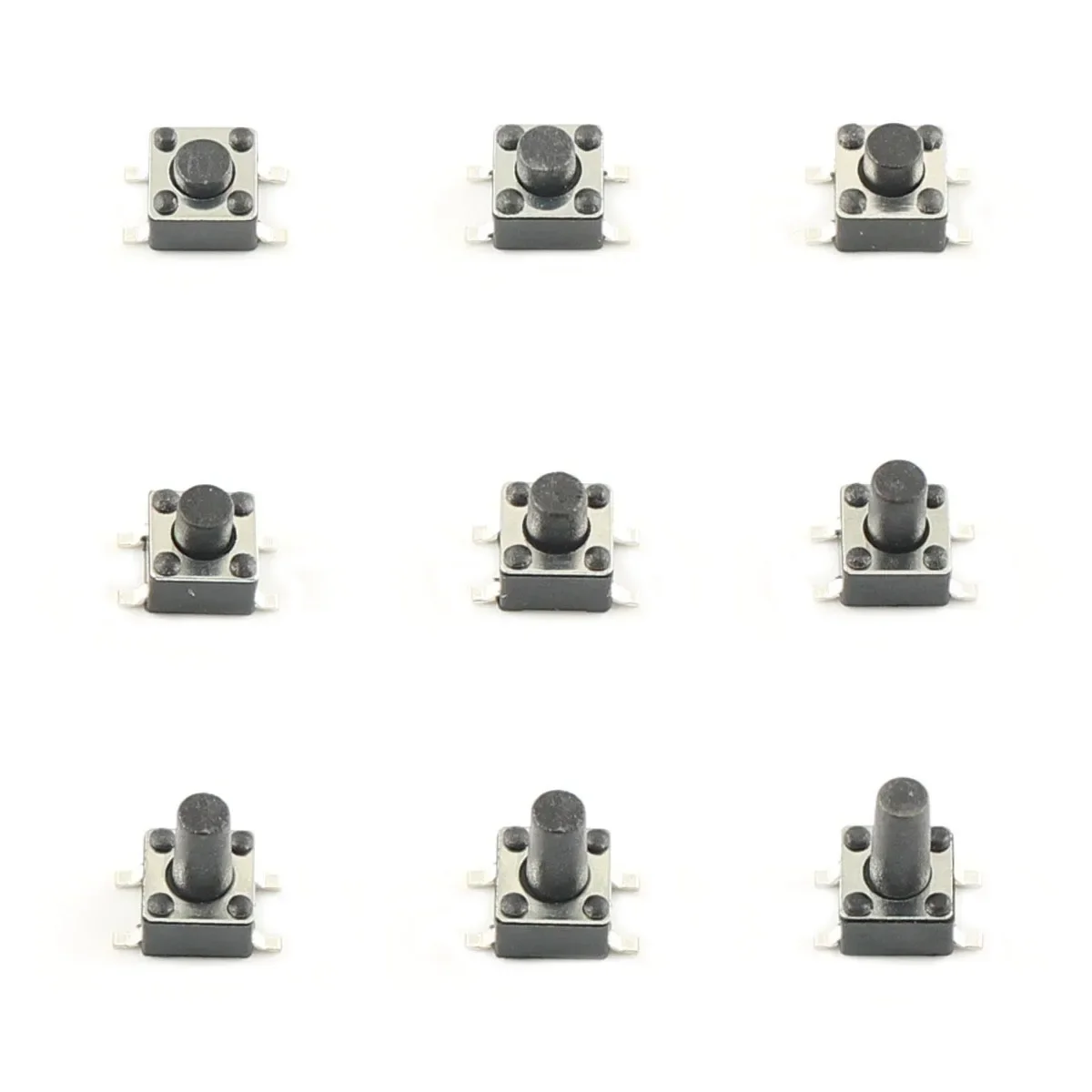 

1000pcs Micro Switch 4.5*4.5 Momentary SMT SMD Tactile Tact Push Button 4 Pin 4.5x4.5x3.8/4.3/4.5/4.8/5/6/7/8mm 3.8mm 4.5mm