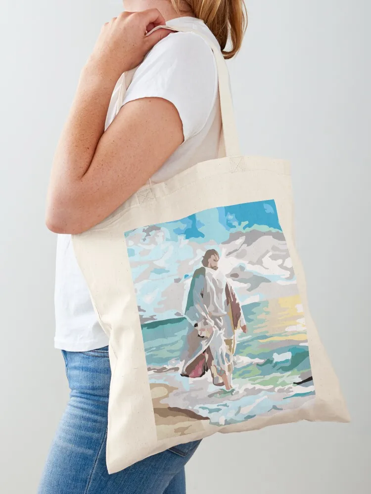 Jesus on Water Tote Bag Eco bag Woman shopper bag reusable grocery bags