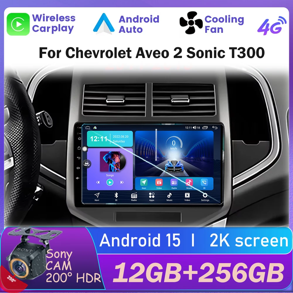 

Android 15 Carplay Auto для Chevrolet Aveo 2 Sonic T300 2011 2012 2013 2014 2015 Автомобильный радиоприемник GPS Стерео Мультимедийный плеер 2din DSP