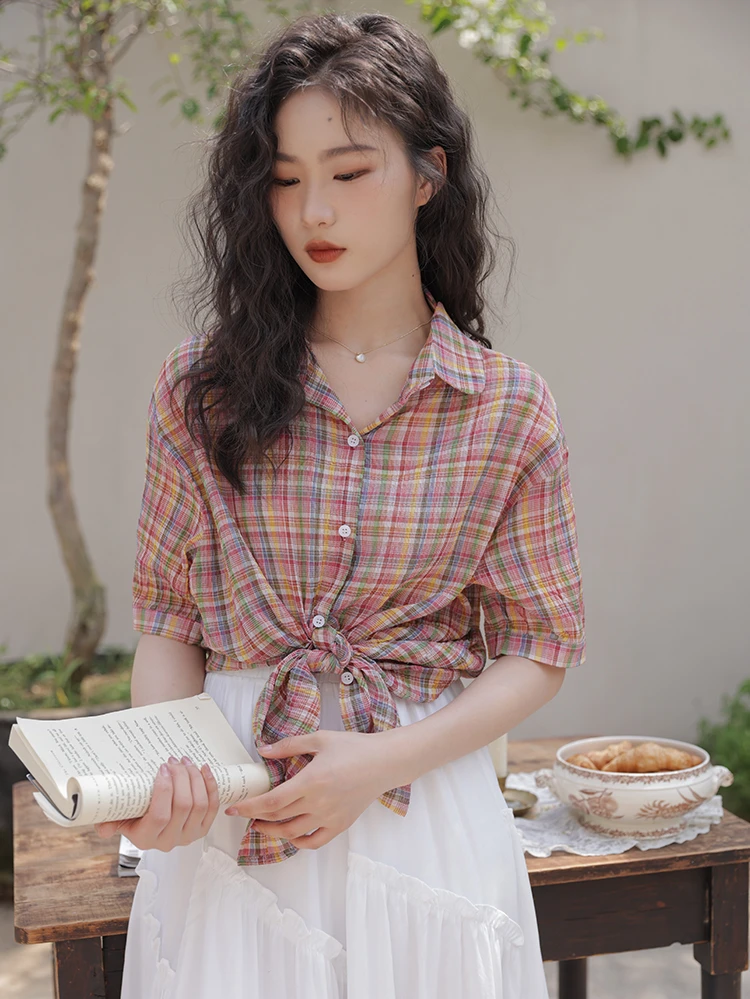 Summer New Women Turn-down Col - огляд і ціна Street Fashion Vintage