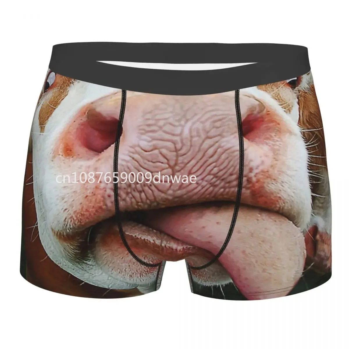 Cow Funny Face Milk Pet Cute Animals With Tongue Licking Mouth Underpants Panties Men\'s Underwear Sexy Shorts Boxer Briefs