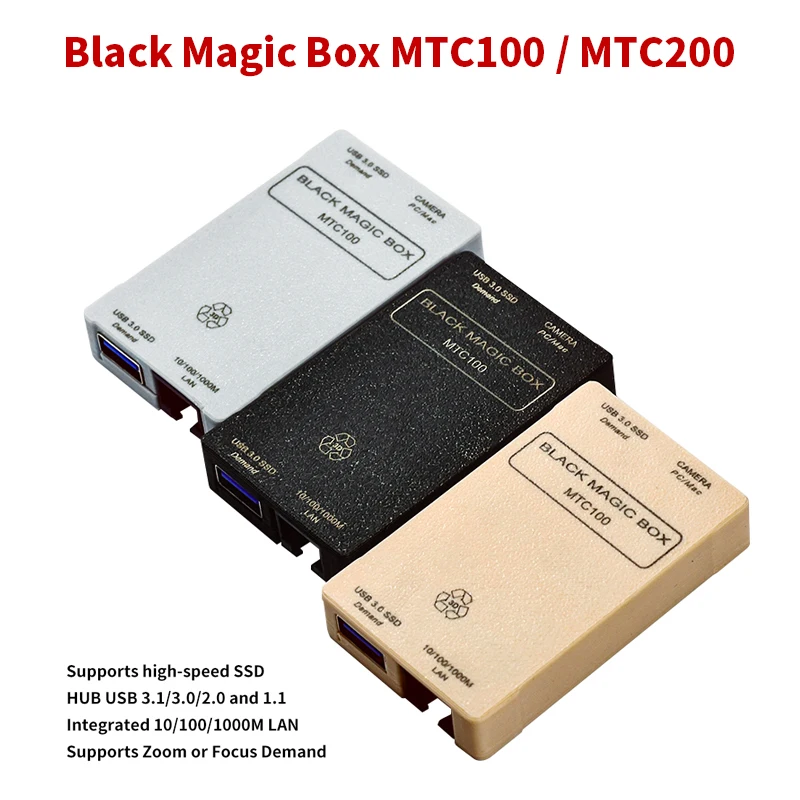 

Black Magic Box MTC100 MTC200 Интегрированный концентратор локальной сети 10/100/1000M USB 3.1/3.0/2.0 и 1.1 поддерживает высокоскоростной твердотельный накопитель с зумом и фокусом