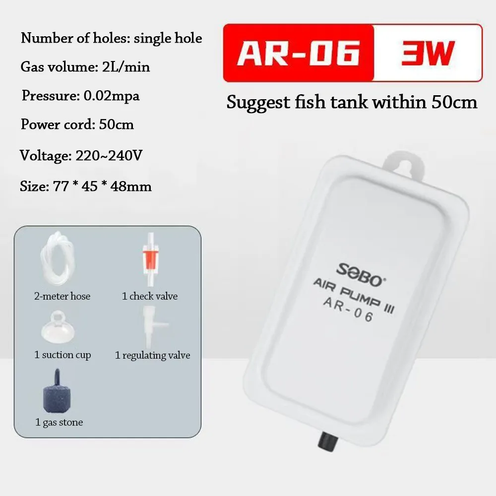 Ultra Silent Aquarium Air Pump Silent Operation Adjustable Automatic Mute Aerator Pump 4W/6W/10W High Power