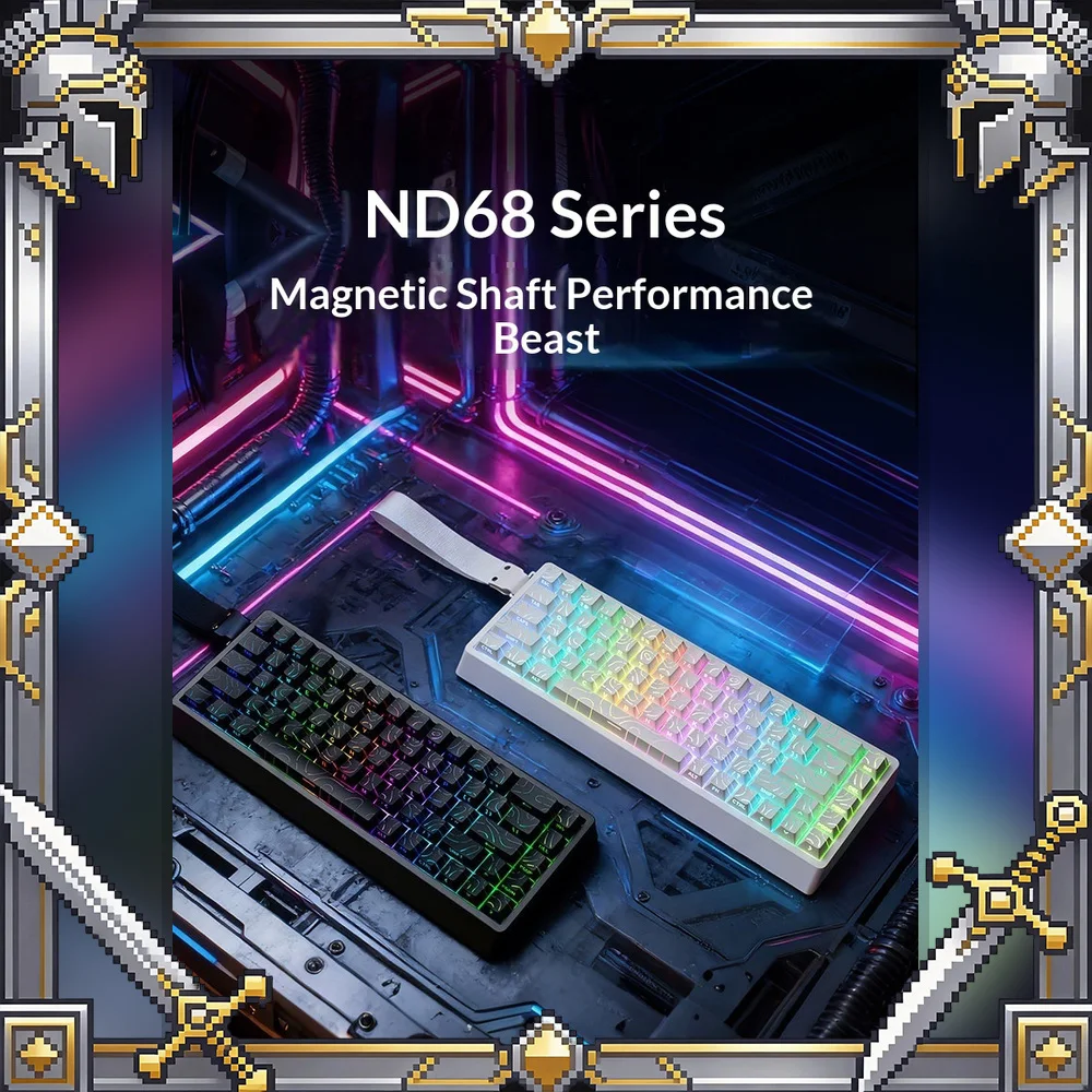 IROK ND68 PRO Magnetic Switch Gaming Keyboard 68-Key 256K Polling 8KHz RGB Rapid Trigger Wired