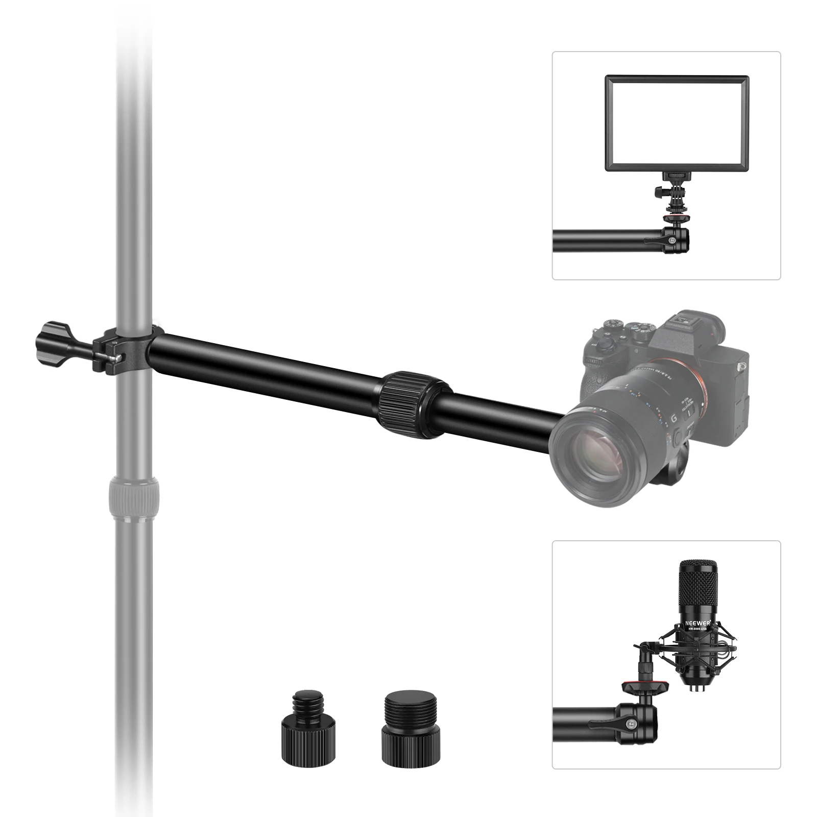 NEEWER DS001 Tisch-Überkopf-Kamerahalterung 11,8-20 Zoll/30-51 cm Teleskopischer Verlängerungsarm für Tischständer – Detail 1