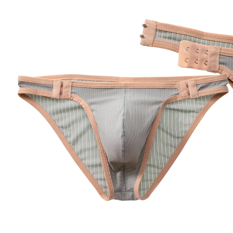 

1-2Pcs Gay Sissy Men's underwear Briefs Breathable adjustable size loose open briefs youth sexy low waist mesh Sexi underpanties