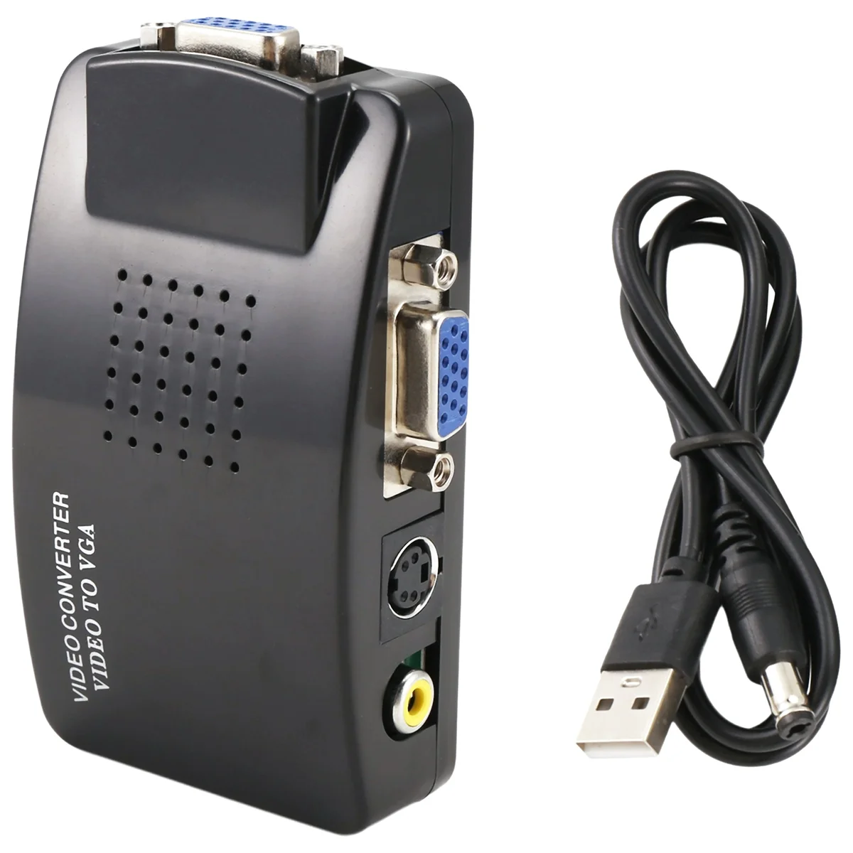 ABQR AV to VGA Adapter VGA Converter PC Composite S-Video AV Input to PC VGA LCD Output Converter Switch Box