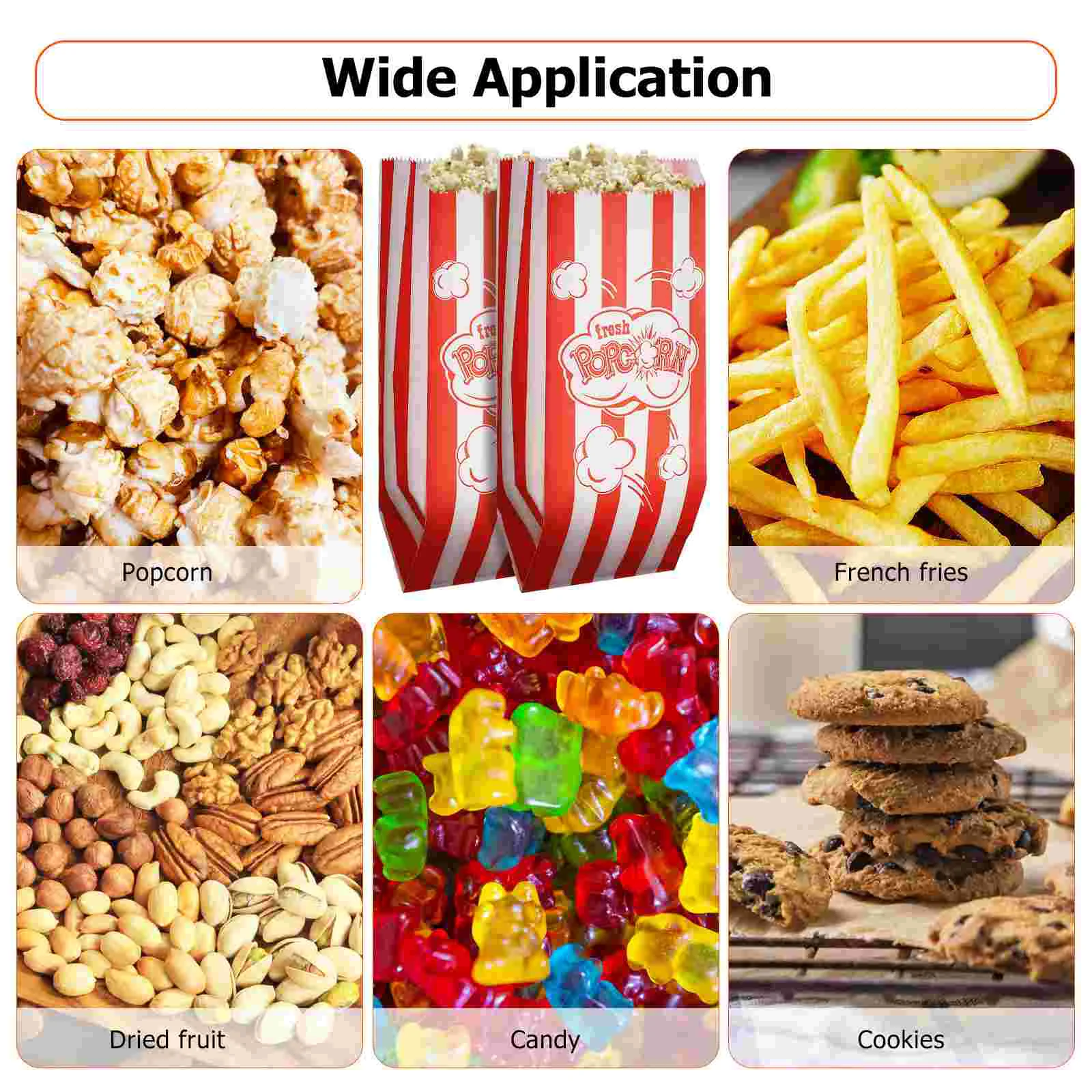 100 Pcs Mini Popcorn Bags Packing Caramel Candy Paper Food Coated Treats Packaging