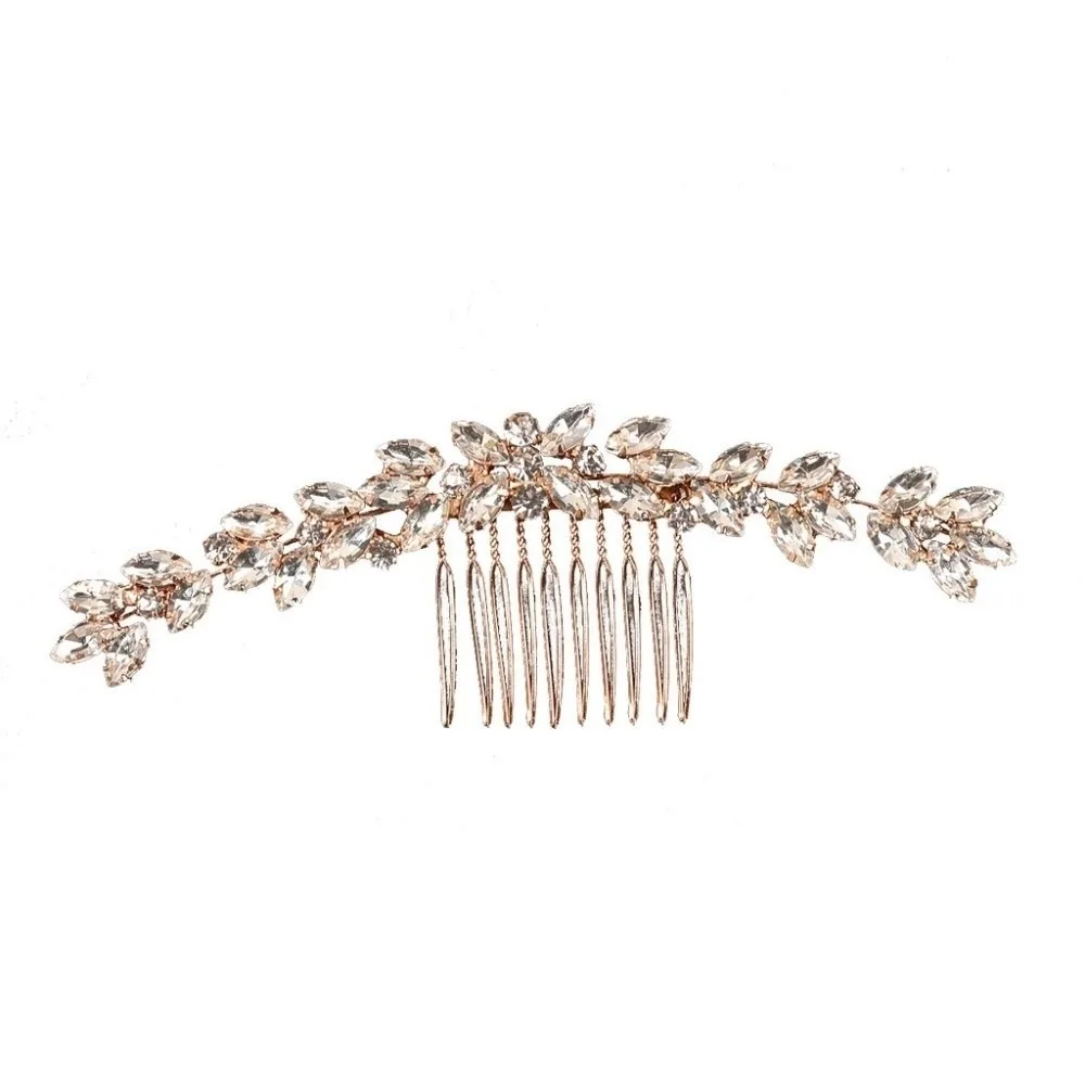Retro Silver Toothed Insert Comb Geometric Tiaras Rhinestone Hairpin Gold Headdress Hair Clip Hair Accessories