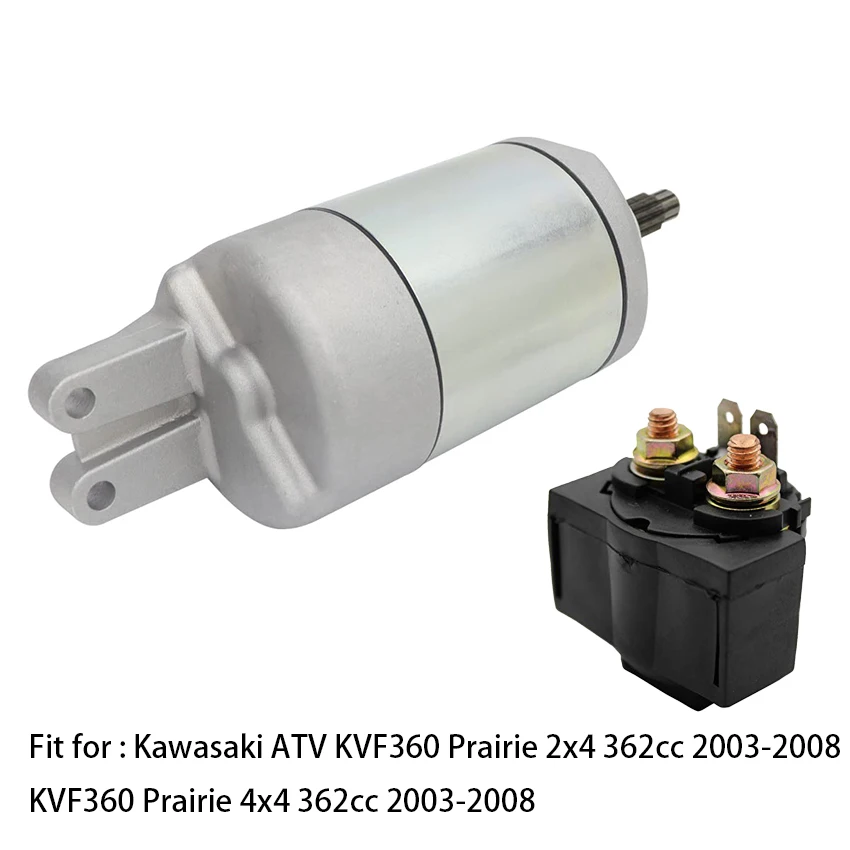 

Starter Motor & Relay fit for Kawasaki ATV Prairie 360 KVF360 2x4 4x4 2003-2008 Replace 18717, 18717N 21163-1328 211631328