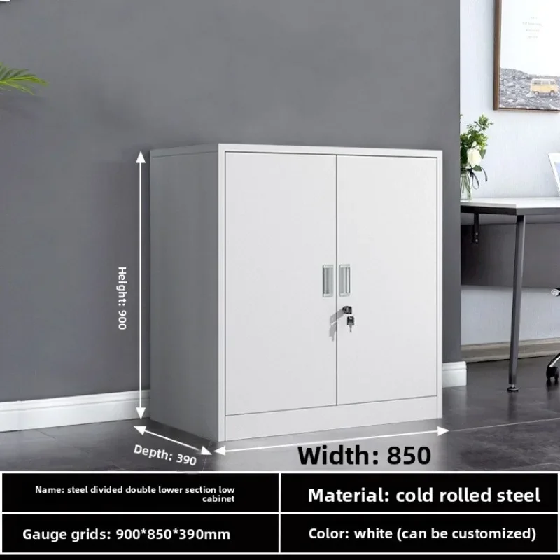 Floor Standing Double Door Drawers Short Storage Cabinet Filing Cabinet Storage Rustproof Steel Office File Cabinet Lockable