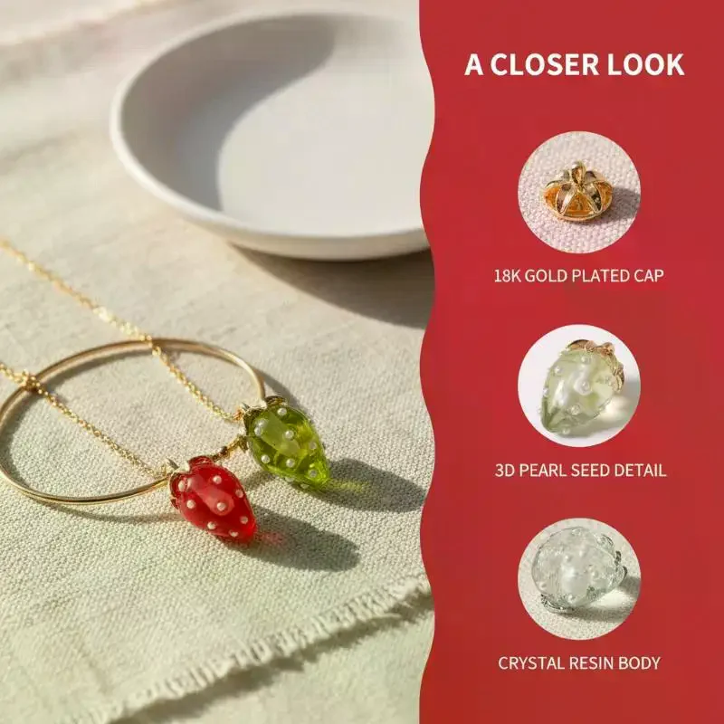 Colgante de fresa de resina 3D - 3D Printing Earrings reseña y precio