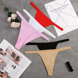 5Pcs/Lot Women's Sexy Cotton Thongs Low Waist Seamless Comfortable Lingere Underpants Breathable Underwear Panties G String