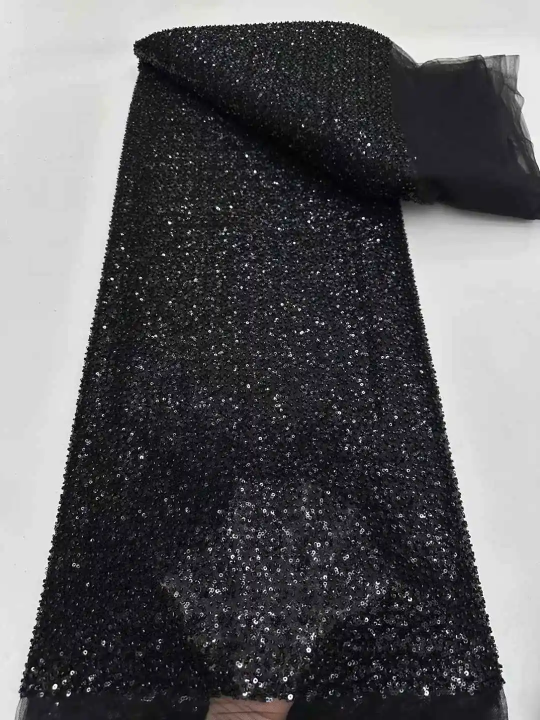 

Africa Nigerian Beaded French Mesh Lace With Sequins High Quality 2025 Embroidery Lace Sequins Lace For Wedding Dresses Women