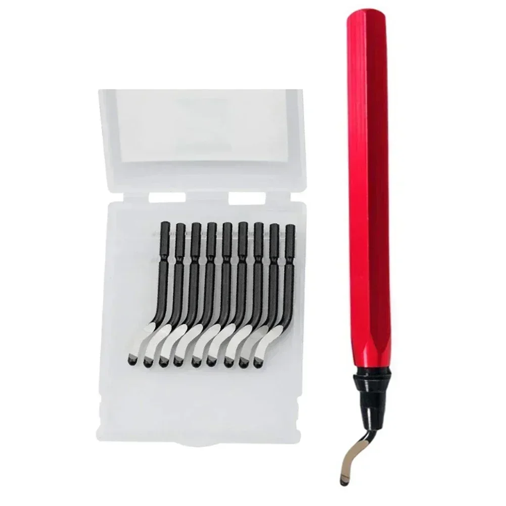 1/11pcs RB1000 Handles Burry Deburring Remover Cutting Tool With 10Pcs Rotary Deburr Blade Professional Deburring Tool Kit