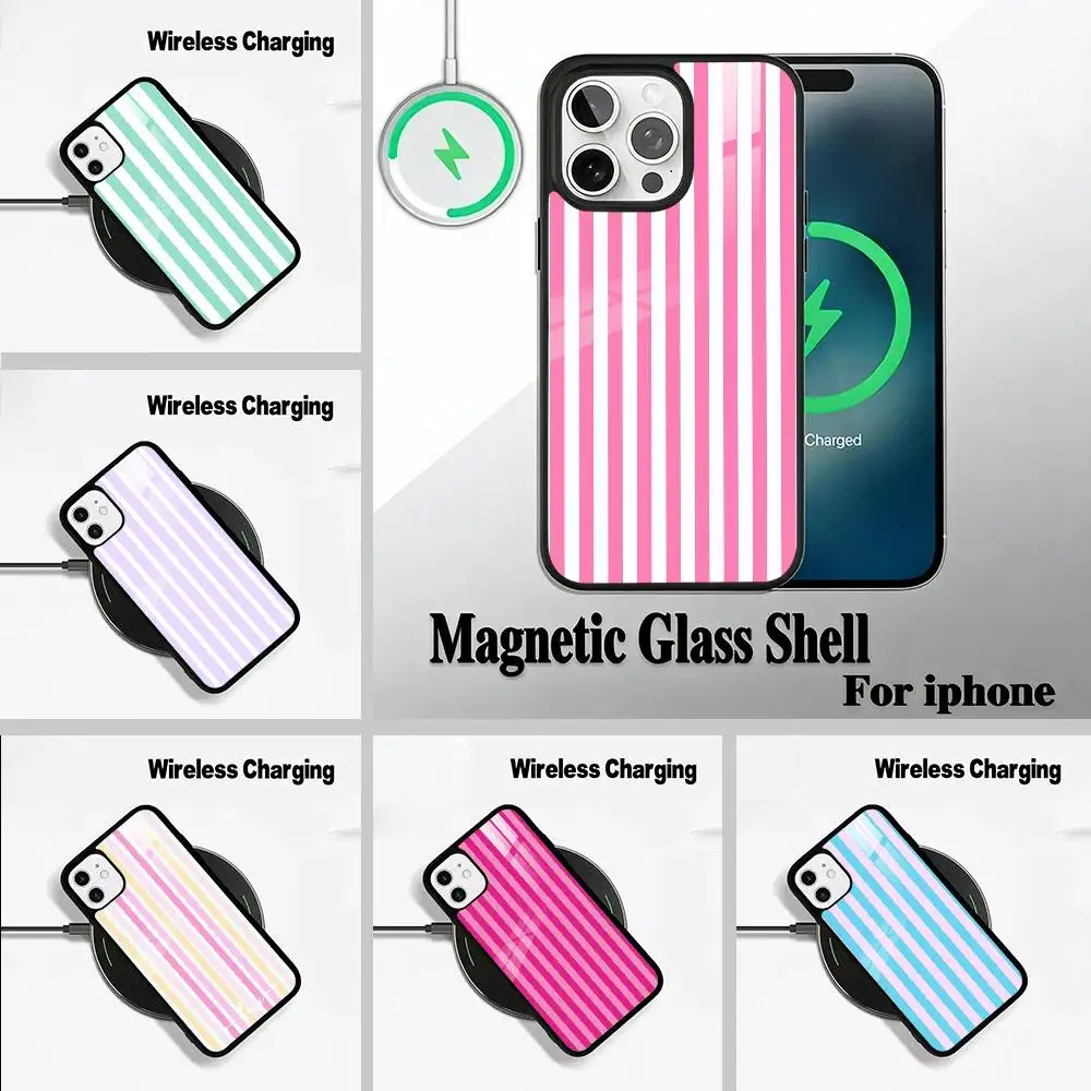 

Яркий чехол с полосками для iPhone 17, 16, 15, 14, 13, 12, 11 Plus, Pro, Max, Plus с беспроводной зарядкой