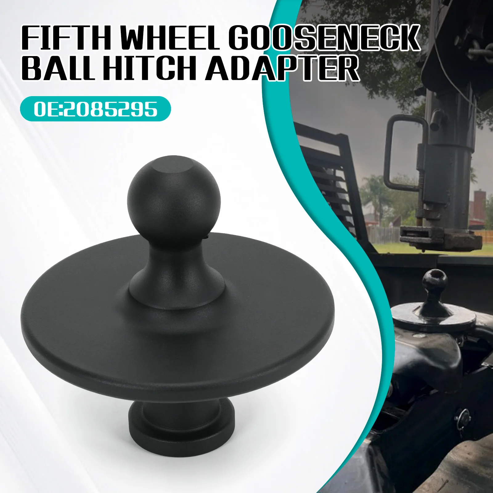 2085295 Fifth Wheel Gooseneck Ball Hitch Adapter 2-5/16'' Kingpin to Towing Receiver For Fifth Wheel Tractor Trailer