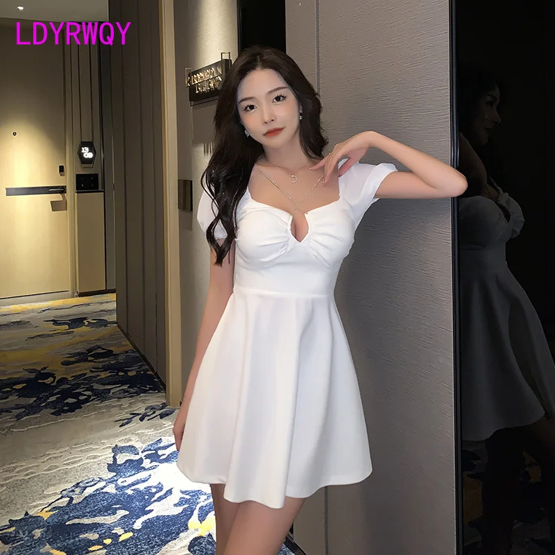 2022 sexy deep V low-cut dress temperament slim night field bath foot technician work clothes