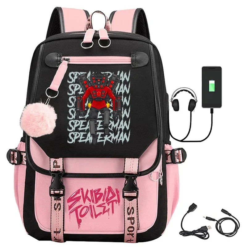 

Funny Skibidi Toilet Backpacks Kids Cartoon School Bags Girls Speakerman Bookbag Women Fashion Backpack Travel Laptop Rucksack