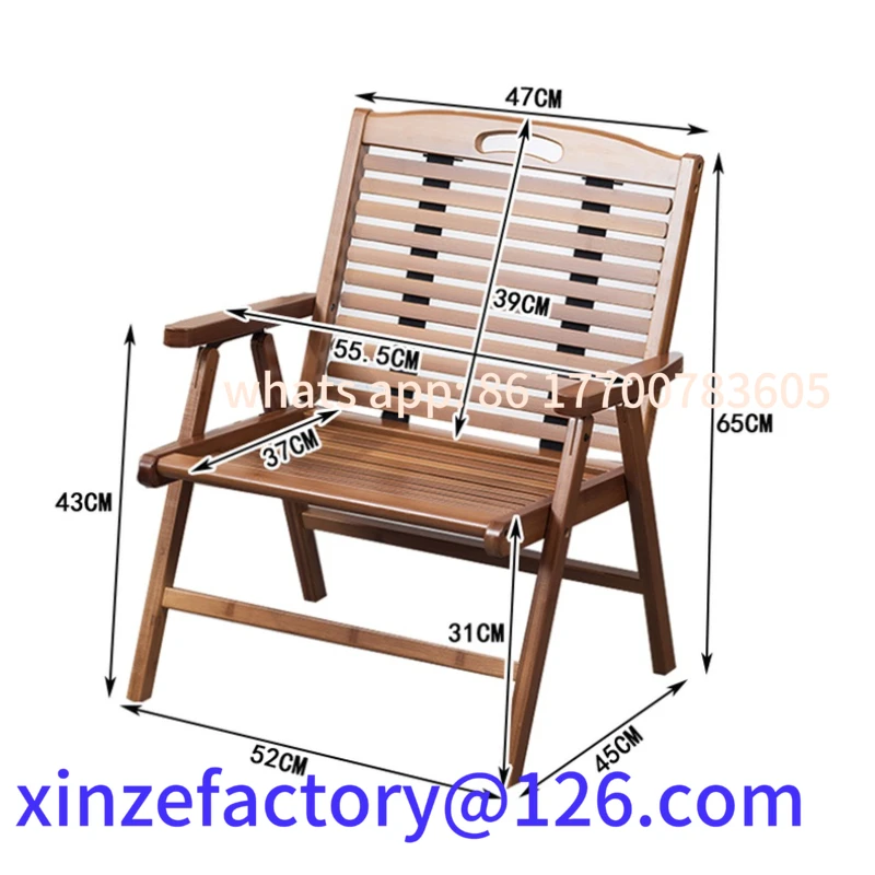

Customizable Outdoor Portable Folding Camping Chair Bamboo Summer Leisure Picnic Chair Home Balcony Back Nap Lounge Chair