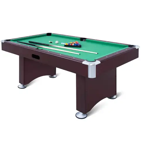 4FT/6FT Billiard Table w/ 2 Cue Sticks, Ball Set for Adults Kids, Customized