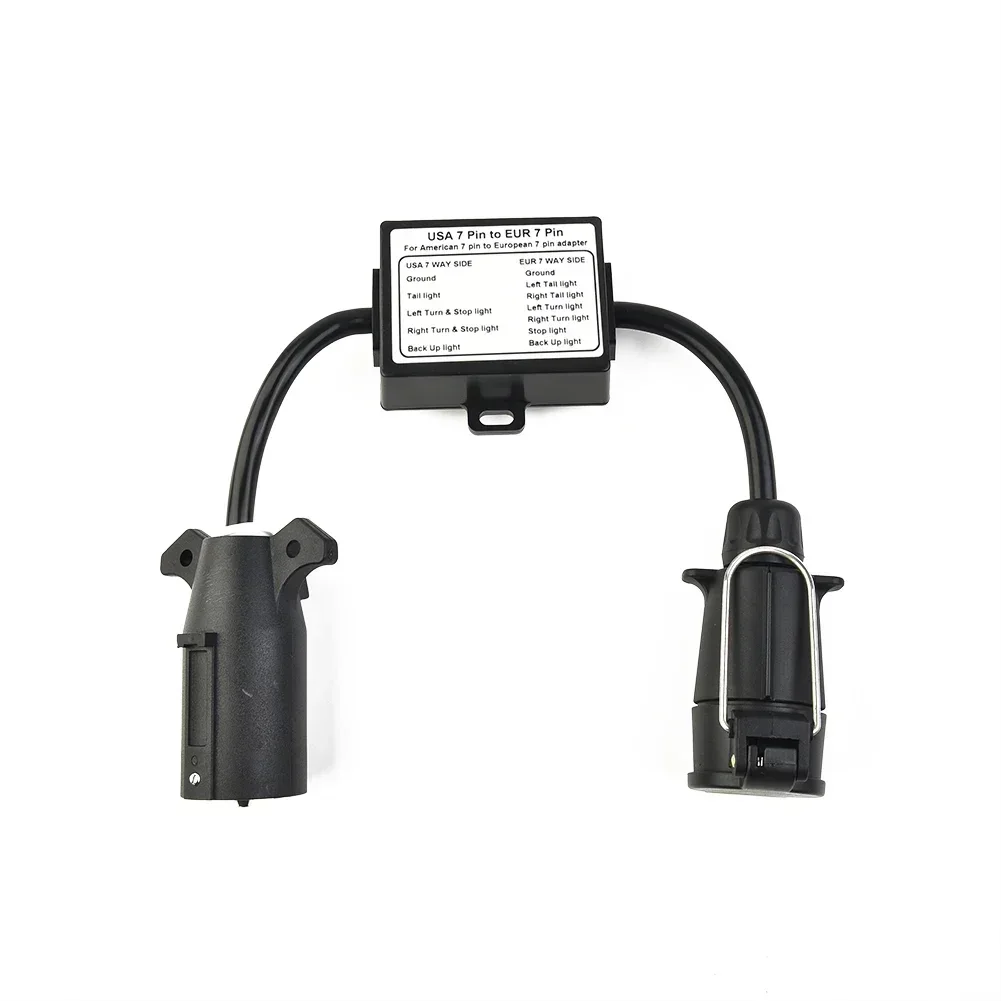 Cars Converter US 7-Way Plug To Eu 7-Pin US 7 Way To EU7/US4 To EU7 Round Connector Trailer Lights Converter Accessories